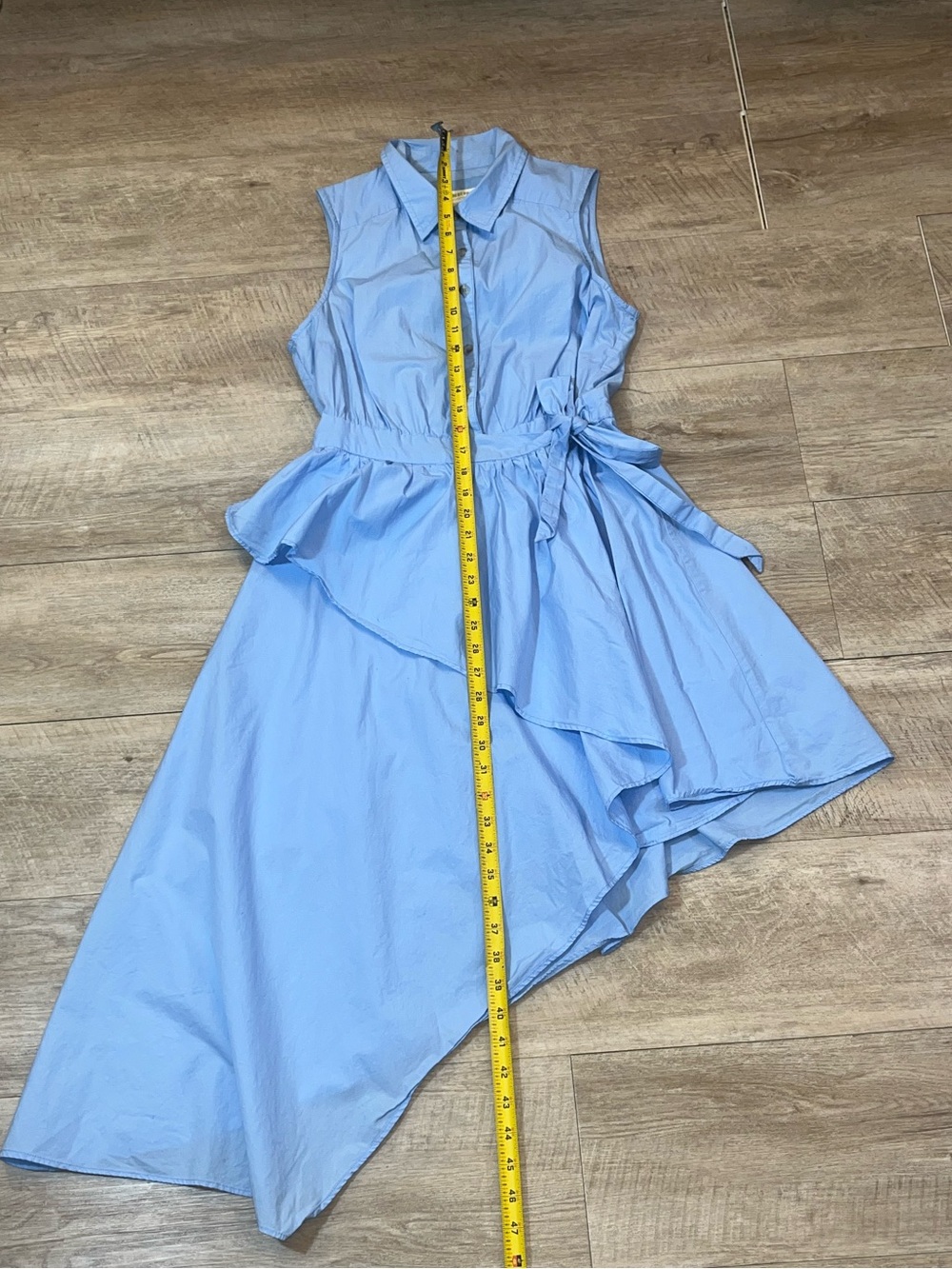 Anthropologie Maeve Asymmetrical Sleeveless Shirt Dress Size 8 - Picture 8 of 9